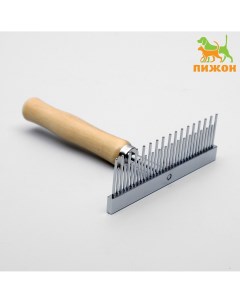 Расческа грабли wood с зубьями разной длины деревянная ручка 12 5 х 9 5 см Пижон