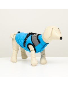 Куртка для собак со светоотражающей шлейкой размер 16 дс 36 ог 46 ош 35 голубая Nobrand