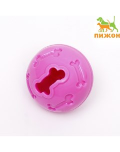 Мяч под лакомства утолщенный tpr 7 см розовый Пижон