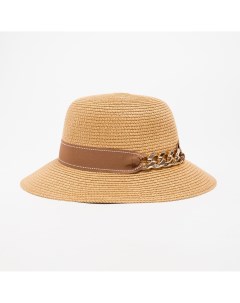 Шляпа женская с цепочкой цвет бежевый р р 58 Minaku