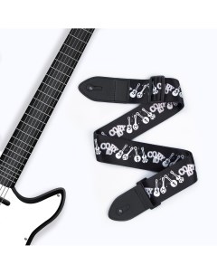 Ремень для гитары черный инструменты длина 60 117 см ширина 5 см Music life