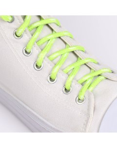 Шнурки для обуви пара круглые d 5 мм 120 см цвет салатовый белый Onlitop