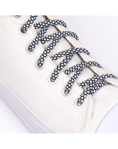 Шнурки для обуви пара круглые d 6 мм 120 см цвет белый черный Onlitop