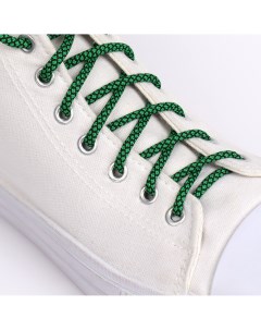 Шнурки для обуви пара круглые d 6 мм 120 см цвет зеленый черный Onlitop