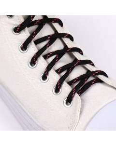 Шнурки для обуви пара круглые d 6 мм 120 см цвет черный розовый Onlitop
