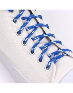Шнурки для обуви пара круглые d 5 мм 120 см цвет синий белый Onlitop