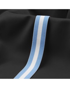 Резинка тканая мягкая 35 мм 4 5 1 м цвет голубой белый Арт узор