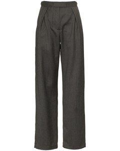 Wright le chapelain брюки с завышенной талией в полоску 10 серый Wright le chapelain