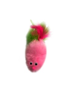 Игрушка для кошек мышь с перьями розовая Semi
