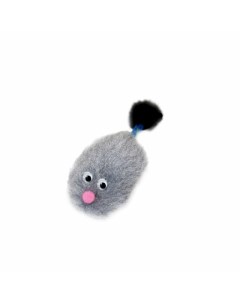 Игрушка для кошек мышь с трубочкой хвостом из норки серая Semi