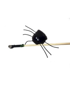 Игрушка махалка для кошек паук 2 на веревке звенящая из натуральной норки черная Semi