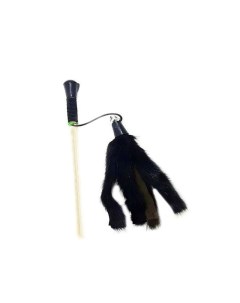 Игрушка махалка для кошек норковая пальма на веревке звенящая черная Semi