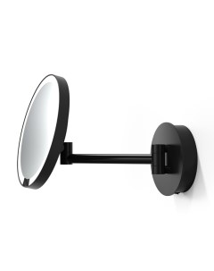 Косметическое зеркало Round Just Look WR с LED подсветкой увел 5x питание от аккумулятора черный мат Decor walther
