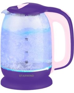 Чайник электрический SKG1513 2200 Вт розовый фиолетовый 1 7 л пластик стекло Starwind