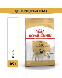 Корм для собак Pug Adult сухой для породы мопс от 10 месяцев сух 500г Royal canin