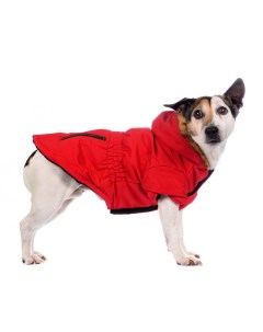 Куртка приталенная с меховым капюшоном для собак XS красный унисекс Rurri