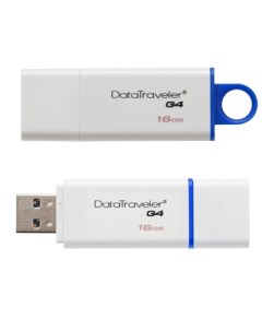 USB Flash накопитель 16GB DataTraveler Generation 4 DTIG4 16GB USB 3 0 Бело синий Kingston