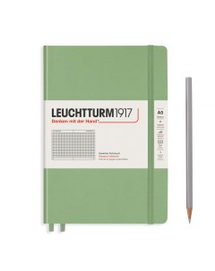 Записная книжка в клетку Leuchtturm A5 251 стр твердая обложка пастельный зеленый Leuchtturm1917
