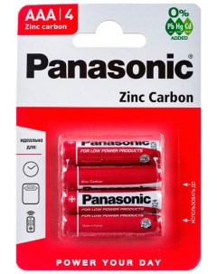 Батарейки R03 Zinc Carbon BL4 4шт Panasonic
