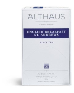 Чай чёрный English Breakfast St Andrews в пакетиках 20х1 75 г Althaus