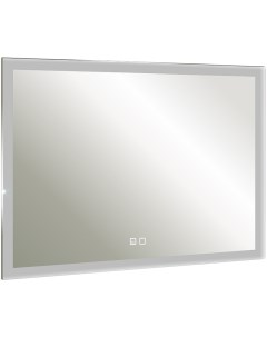 Зеркало Гуверт 100 LED 00002369 с подсветкой с подогревом с сенсорным выключателем диммером и часами Silver mirrors