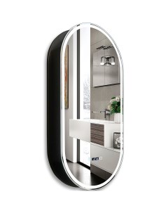 Зеркальный шкаф Soho BLACK 50 LED 00002612 с подсветкой с подогревом Черный Silver mirrors