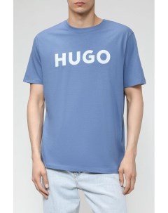 Хлопковая футболка с логотипом бренда Hugo