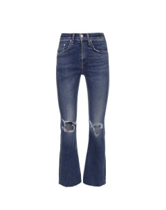 Укороченные расклешенные джинсы с потертостями Rag & bone