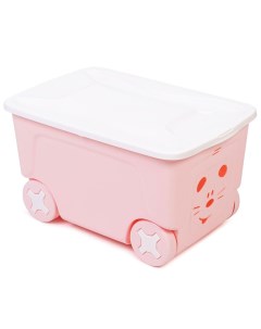 Ящик для игрушек 50 л на колесах пластик розовый Little Angel Cool LA1032RSP Пластик репаблик