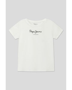 Хлопковая футболка с логотипом бренда Pepe jeans