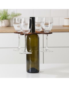 Подставка для вина и четырех бокалов 18 18 2 см Доляна