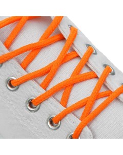 Шнурки для обуви пара круглые d 3 мм 120 см цвет оранжевый неоновый Onlitop