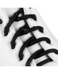 Шнурки для обуви пара силиконовые круглые d 5 мм 45 см цвет черный Nobrand