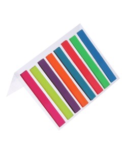 Блок закладка с липким краем 6 мм х 48 мм пластик 8 цветов по 20 листов флуоресцентный Calligrata