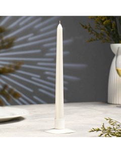 Свеча античная 2 3х 25 см лакированная белый металлик Nobrand