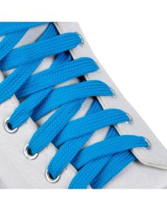 Шнурки для обуви пара плоские 9 мм 120 см цвет голубой Onlitop