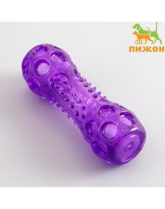Игрушка палка из термопластичной резины с утопленной пищалкой фиолетовая Пижон