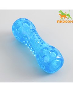 Игрушка палка из термопластичной резины с утопленной пищалкой синяя Пижон