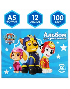 Альбом для рисования а5 12 листов 100 г м на скрепке щенячий патруль Paw patrol