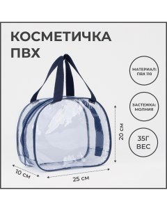 Косметичка на молнии цвет прозрачный синий Nobrand