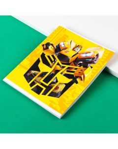Тетрадь 48 листов в клетку картонная обложка блок 2 белизна 75 серые листы bumblebee трансформеры Hasbro