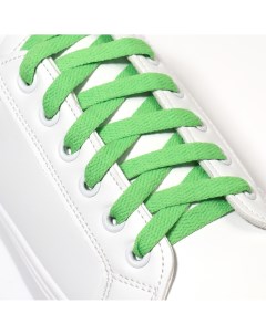 Шнурки для обуви пара плоские 8 мм 120 см цвет зеленый Onlitop