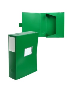 Папка короб архивная а4 корешок 80 мм пластик вырубная застежка зеленая до 700 листов Calligrata