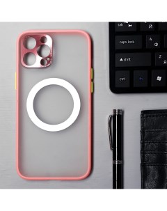 Чехол luazon для iphone 12 pro max поддержка magsafe с окантовкой пластиковый розовый Luazon home