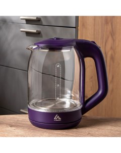 Чайник электрический luazon lsk 1809 стекло 1 8 л 1500 вт подсветка фиолетовый Luazon home