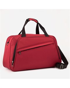 Сумка дорожная на молнии 2 наружных кармана держатель для чемодана длинный ремень цвет бордовый Nobrand