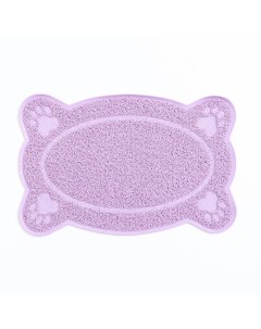 Коврик 2 в 1 под миску туалет для животных фигурный 40 х 25 см розовый Пижон