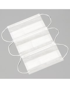Маска медицинская трехслойная нестерильная белая 50 шт в упаковке Nobrand