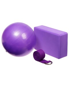 Набор для йоги блок ремень мяч цвет фиолетовый Sangh