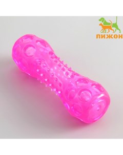 Игрушка палка из термопластичной резины с утопленной пищалкой розовая Пижон